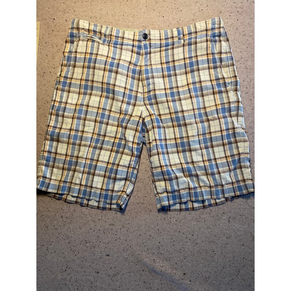 Gap Y2K Era Plaid Flat Front Shorts 38 Preppy Golf Coastal